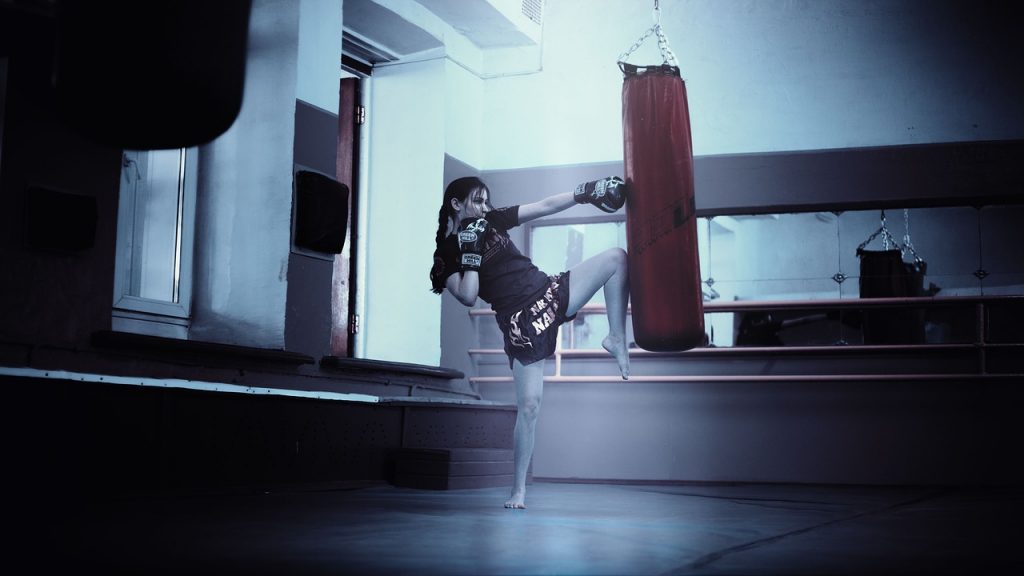 kickboxer, young woman, moscow