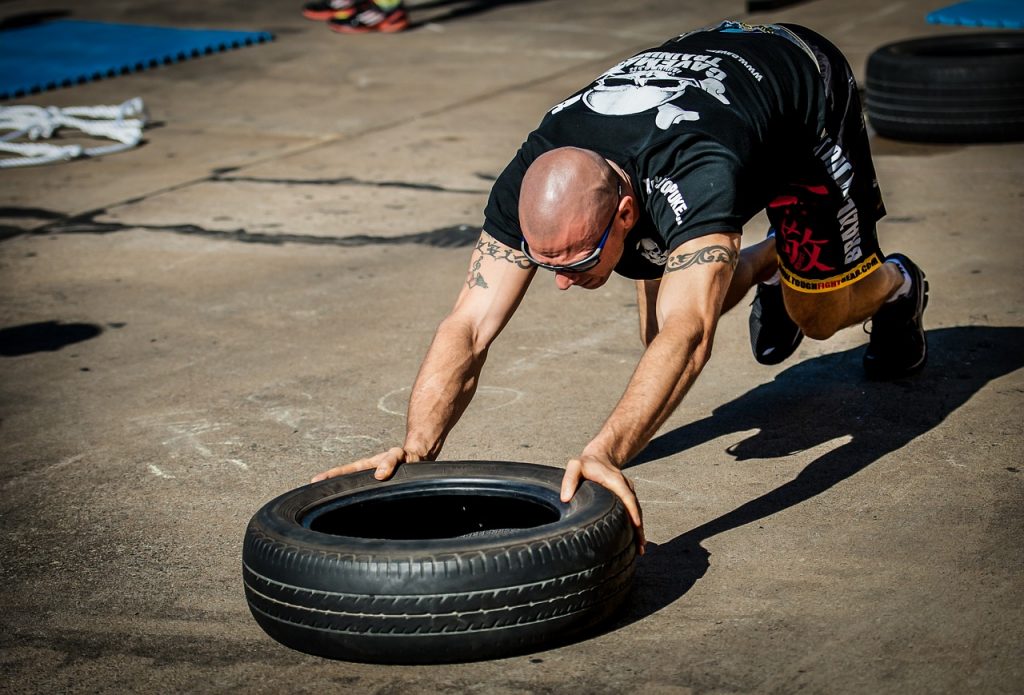 tyre push, tyre workout, training