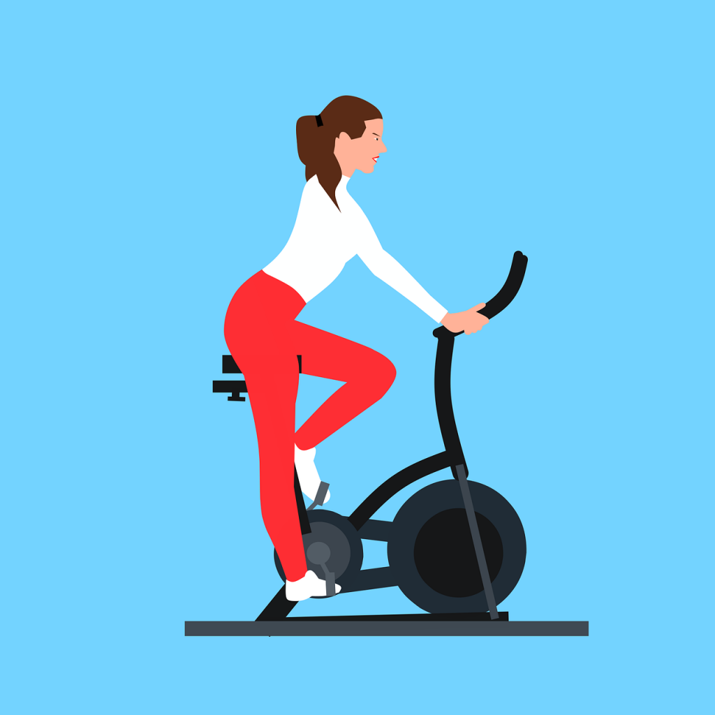 woman, exercise, bike
