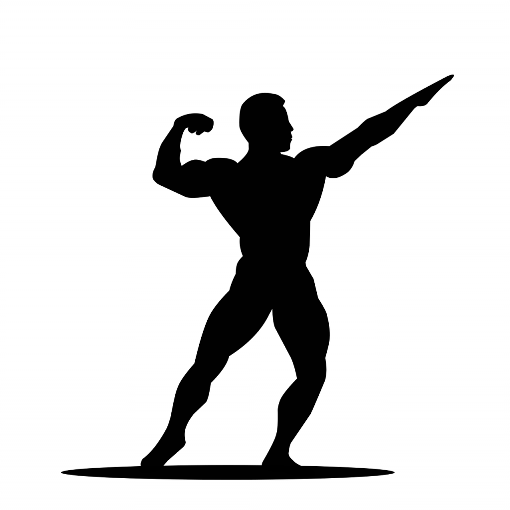 bodybuilder, silhouette, bodybuilding