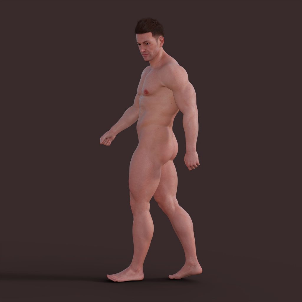 nude, naked, man